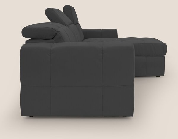 Kronos Divano angolare con pouf estraibile e penisola contenitore in m