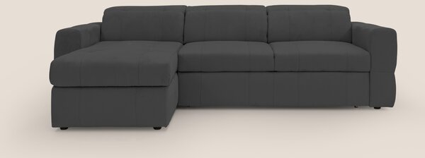 Kronos Divano angolare con pouf estraibile e penisola contenitore in m