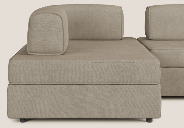 Liberty divano panoramico con pouf estraibile e schienali movibili in