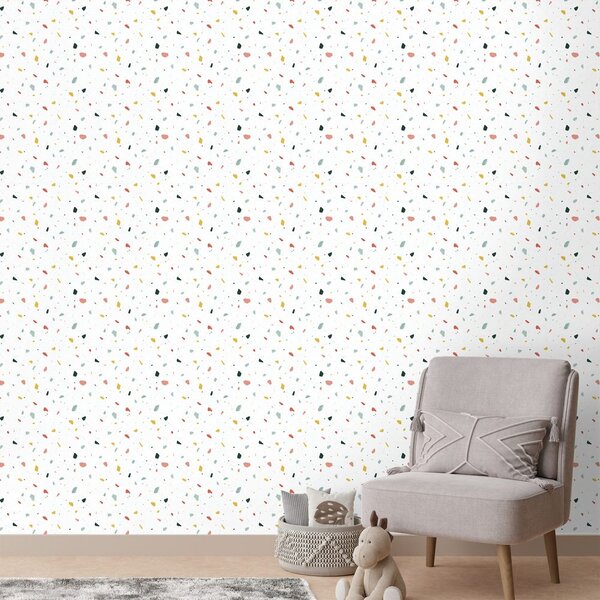 Carta da parati – Pois colorati su sfondo bianco