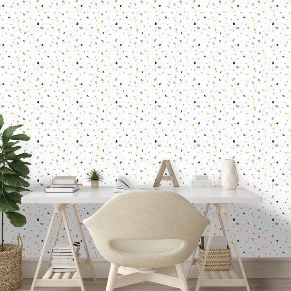 Carta da parati – Pois colorati su sfondo bianco