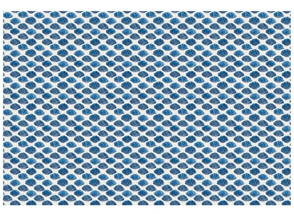 Carta da parati – Conchiglie blu su sfondo bianco