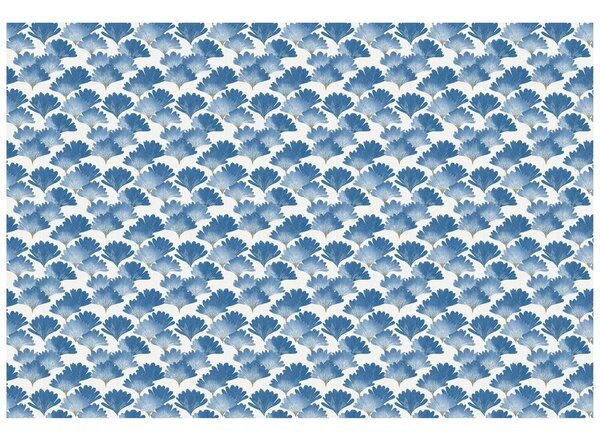 Carta da parati – Foglie blu ad acquerello