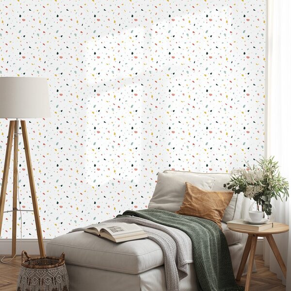 Carta da parati – Pois colorati su sfondo bianco