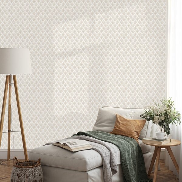 Carta da parati – Motivi geometrici beige chiaro