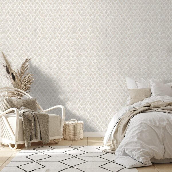 Carta da parati – Motivi geometrici beige chiaro