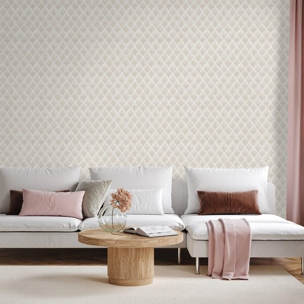 Carta da parati – Motivi geometrici beige chiaro