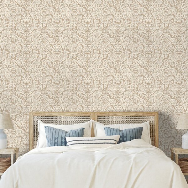 Carta da parati – Motivo ornamentale vintage beige