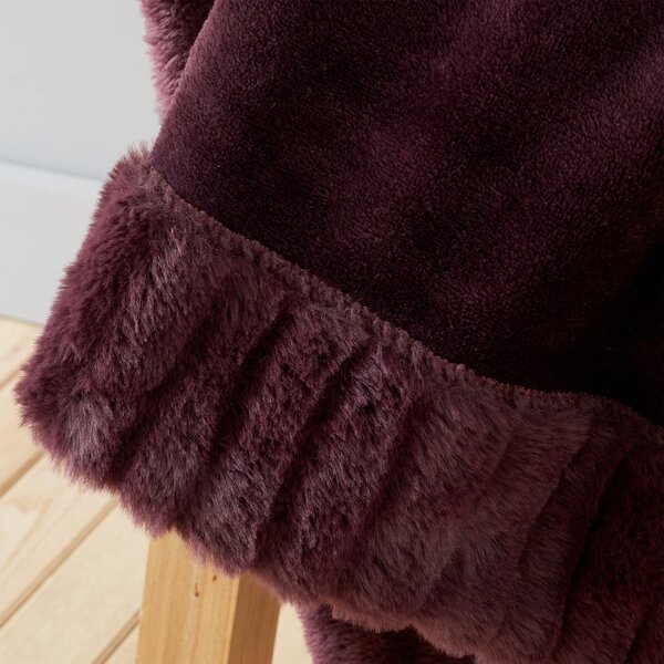Coperta viola scuro in micropile 150x200 cm Velvet and Faux Fur – Catherine Lansfield