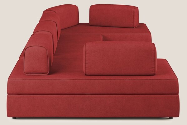 Liberty divano panoramico con pouf estraibile e schienali movibili in