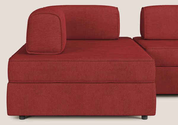 Liberty divano panoramico con pouf estraibile e schienali movibili in