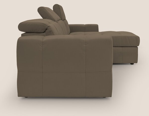 Kronos Divano angolare con pouf estraibile e penisola contenitore in m