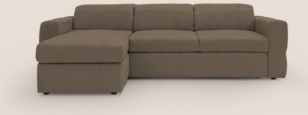 Kronos Divano angolare con pouf estraibile e penisola contenitore in m