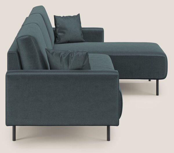 Arthur divano moderno angolare in velluto morbido impermeabile T01 pet
