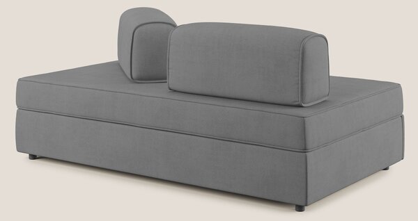 Liberty divano con pouf estraibile e schienali movibili in tessuto mor