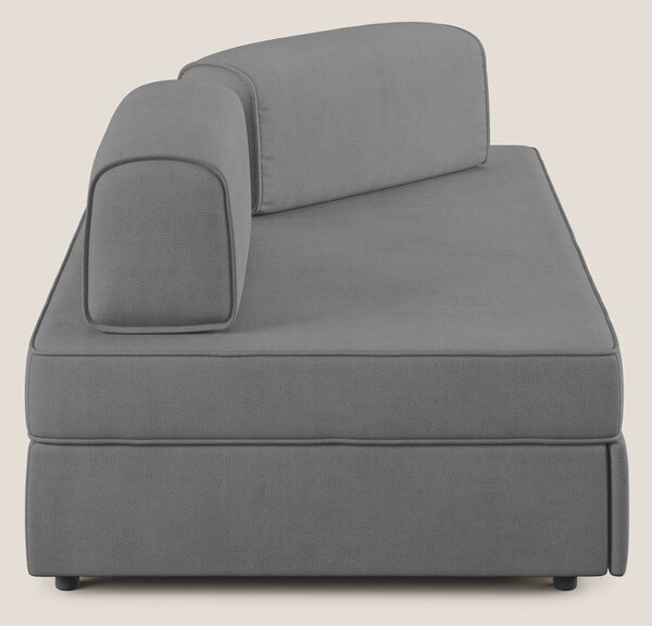 Liberty divano con pouf estraibile e schienali movibili in tessuto mor
