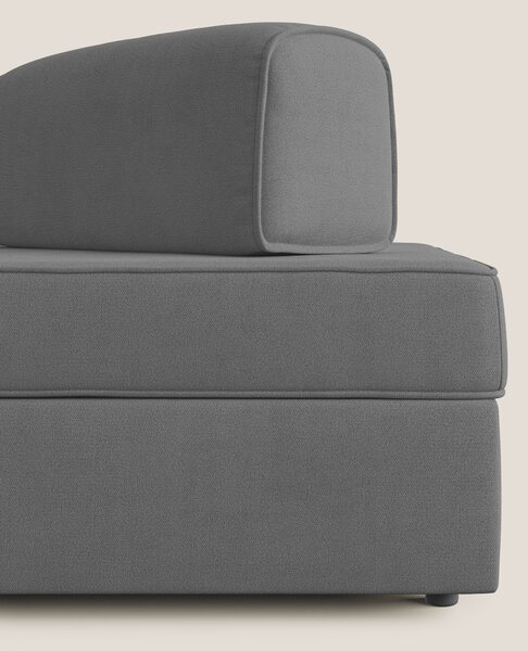 Liberty divano con pouf estraibile e schienali movibili in tessuto mor