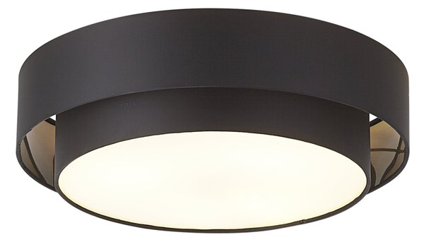 Plafoniera moderna nera 50cm 3 luci - Drum Duo