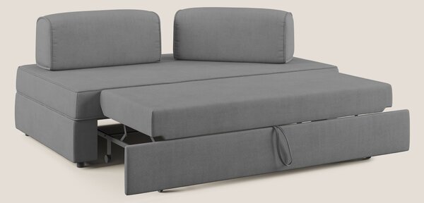 Liberty divano con pouf estraibile e schienali movibili in tessuto mor