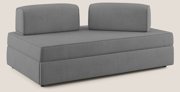 Liberty divano con pouf estraibile e schienali movibili in tessuto mor