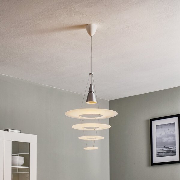 Lampada a sospensione Louis Poulsen, Enigma, dimmerabile, Bianco, Soggiorno, Metallo, Design