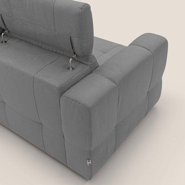 Kronos Divano angolare con pouf estraibile e penisola contenitore in m