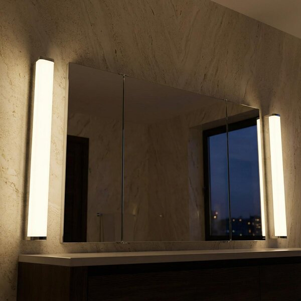 Lampada LED 15W 60cm da Specchio Bagno Cromata IP54 - da Parete Colore Bianco Naturale 4.000K