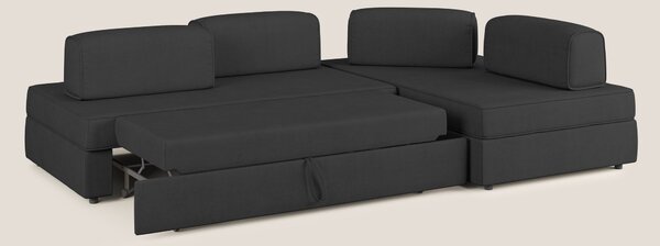 Liberty divano angolare con pouf estraibile e schienali movibili in te