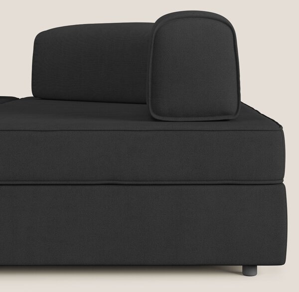 Liberty divano angolare con pouf estraibile e schienali movibili in te