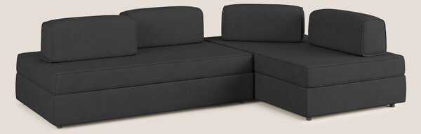 Liberty divano angolare con pouf estraibile e schienali movibili in te