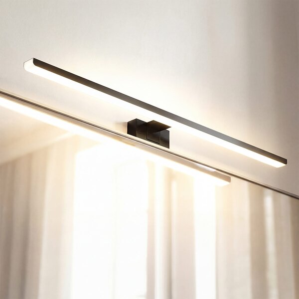Lampada LED da Specchio 80cm Nera 15W IP54 Tripla Installazione Colore Bianco Caldo 3.000K