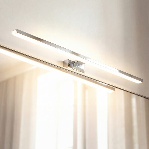 Lampada LED da Specchio 80cm Cromata 15W IP54 Tripla Installazione Colore Bianco Caldo 3.000K