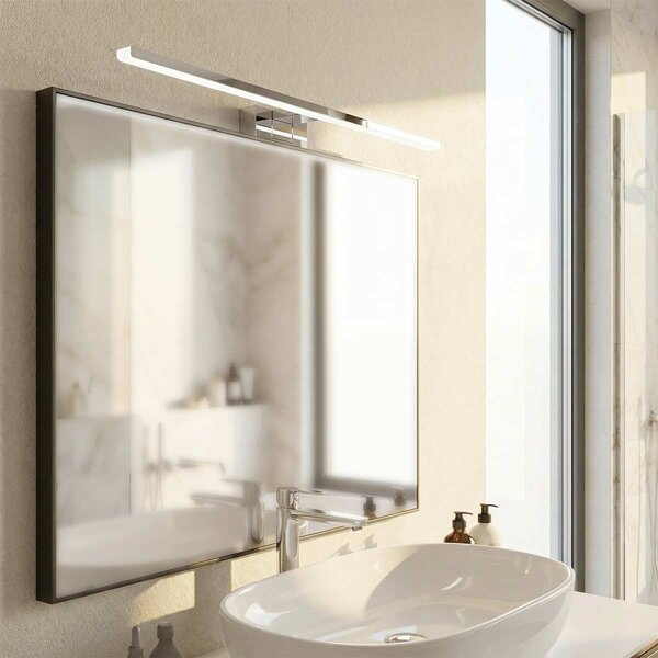 Lampada LED da Specchio 80cm Cromata 15W IP54 Tripla Installazione Colore Bianco Caldo 3.000K