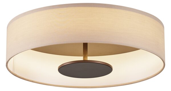 Plafoniera moderna beige in tessuto con LED dimmerabile a 3 livelli - Bredow