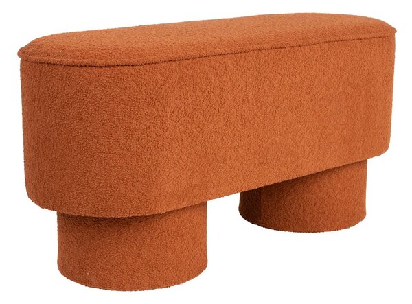 Panchina color mattone con rivestimento in bouclé Marcos – White Label