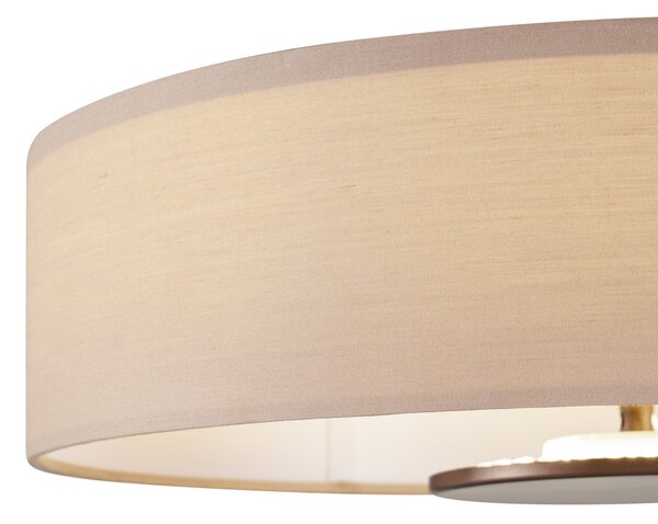Plafoniera moderna beige in tessuto con LED dimmerabile a 3 livelli - Bredow
