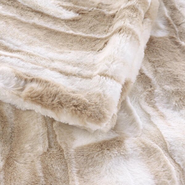 Coperta beige in pelliccia finta 180x220 cm Cheyenne – douceur d'intérieur