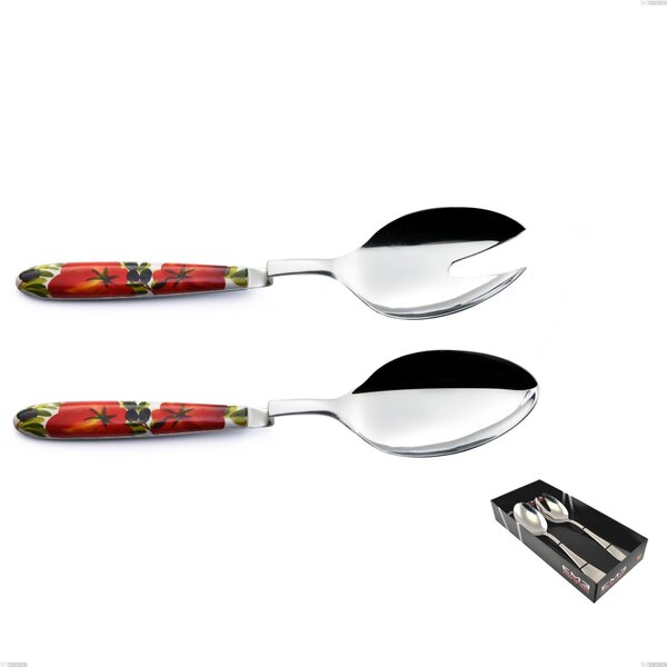 Confezione Vetrina 2 pezzi Insalata Clip Vero Albenga, acciaio 18.0 nickel free, manicatura pbt sublimato acciaio lucido