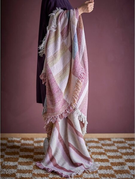 Coperta marrone in cotone riciclato 130x160 cm Lane – Bloomingville