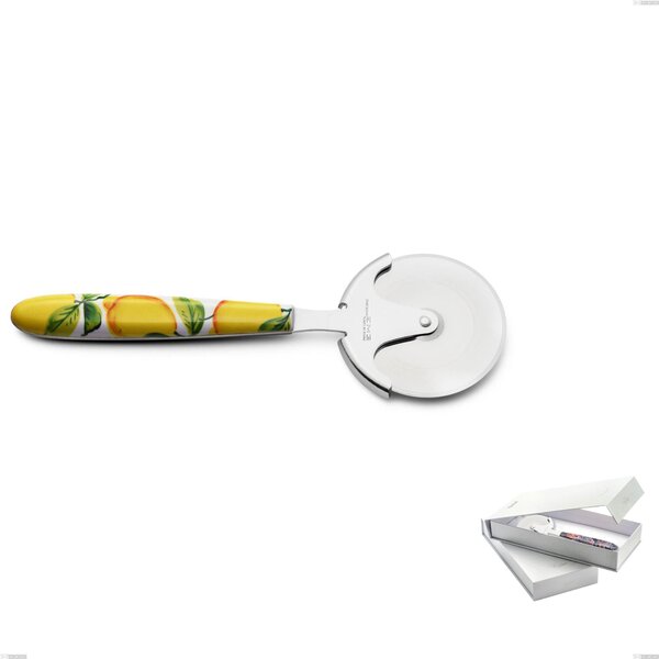 Confezione a libro 1 rotella tagliapizza Vero Sorrento, acciaio 18.0 nickel free, manicatura pbt sublimato acciaio lucido