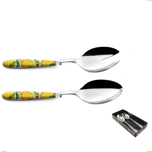 Confezione Vetrina 2 pezzi Insalata Clip Vero Sorrento, acciaio 18.0 nickel free, manicatura pbt sublimato acciaio lucido