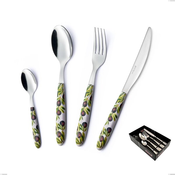 Confezione vetrina 24 pezzi Vero Taggia, acciaio 18.0 nickel free, manicatura pbt sublimato acciaio lucido