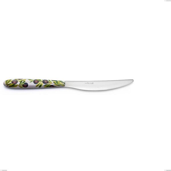 Coltello tavola Vero Taggia, acciaio 18.0 nickel free, manicatura pbt sublimato acciaio lucido, lunghezza 225 mm