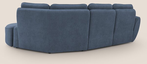 Cerbero divano angolare con pouf mobile in morbido bouclé impermeabile