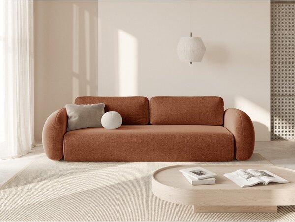 Divano color mattone allungabile/con contenitore con rivestimento in ciniglia 262 cm Tonale – Cosmopolitan Design