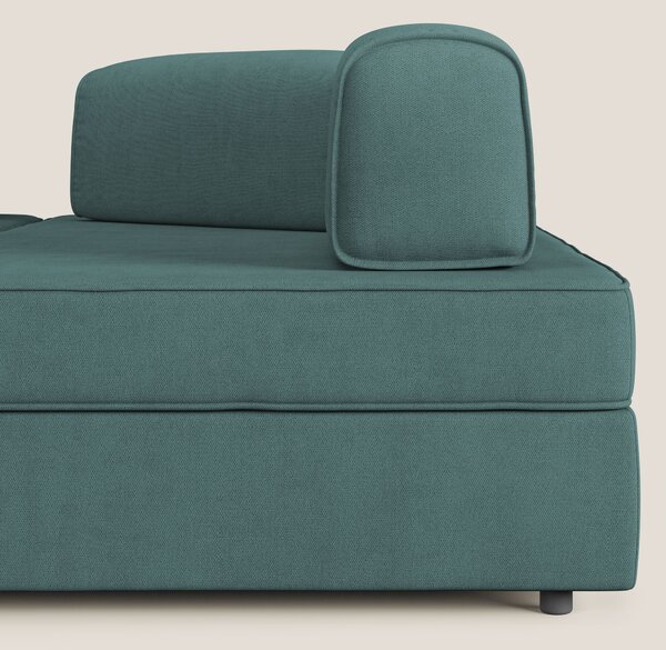 Liberty divano angolare con pouf estraibile e schienali movibili in te