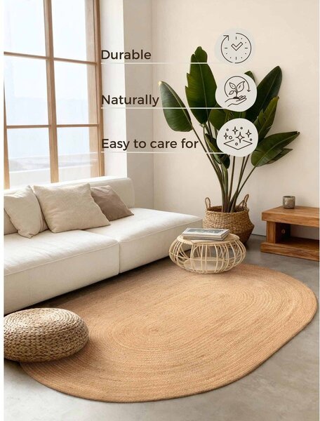 Tappeto di colore naturale in iuta reversibile/tessuto a mano 160x230 cm Braided – Hanse Home