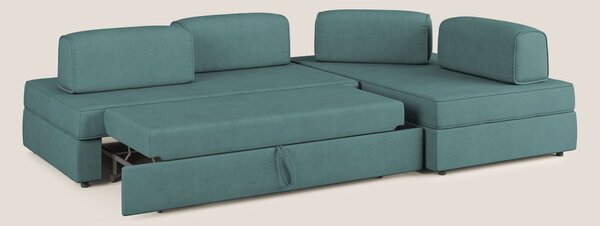 Liberty divano angolare con pouf estraibile e schienali movibili in te