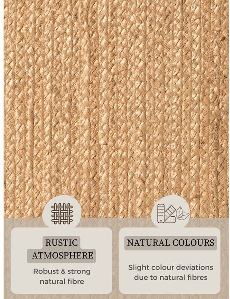 Tappeto di colore naturale in iuta reversibile/tessuto a mano 160x230 cm Braided – Hanse Home
