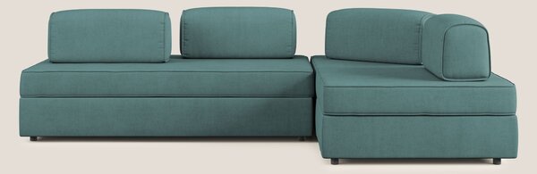 Liberty divano angolare con pouf estraibile e schienali movibili in te